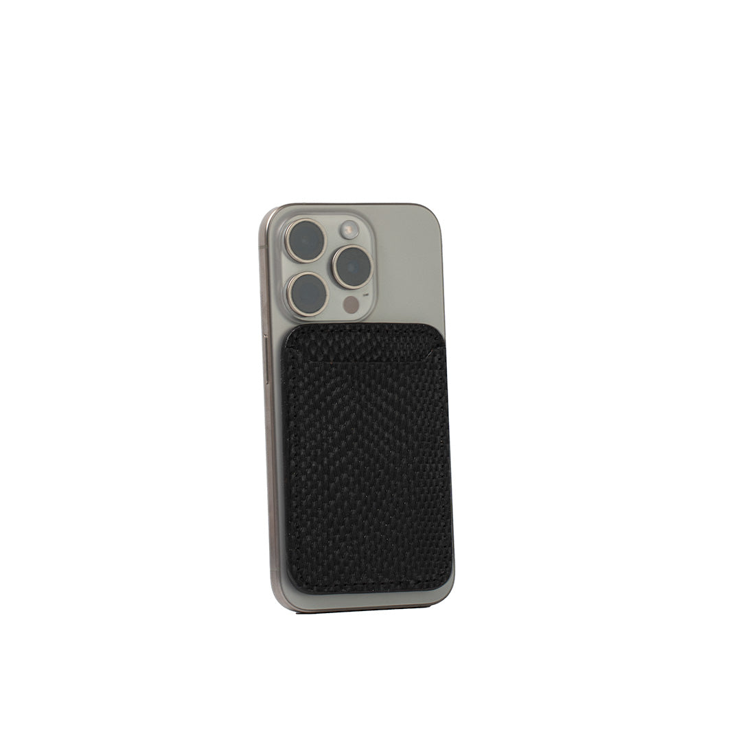 Leather wallet with MagSafe - Embossed Snake Print